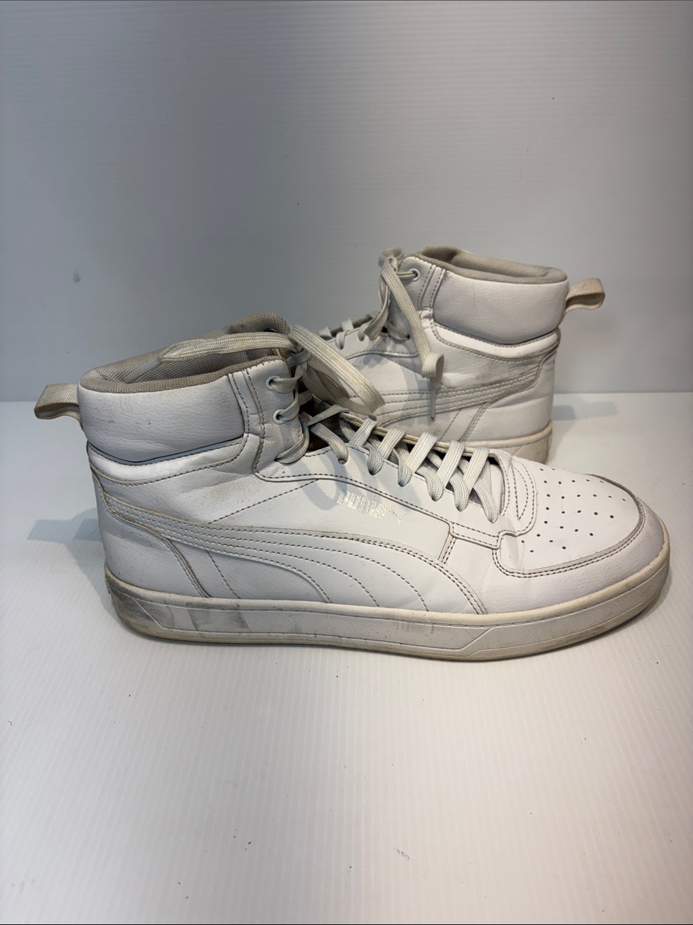 Puma Caven Men's High-Top Sneakers in White - Size 10.5 (45 European)